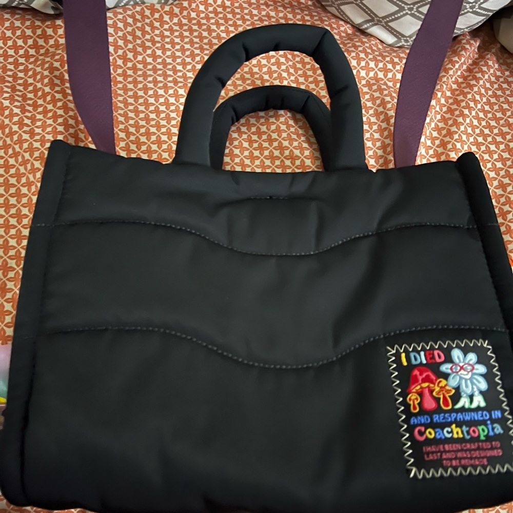 Coach Black Quilted Tote Bag